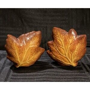 Fall Leaf Salt and Pepper shakers rustic country cabin decor